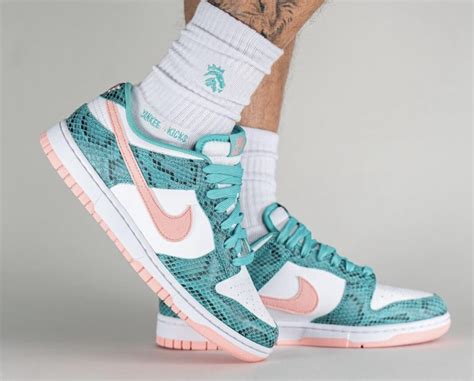 Nike Dunk Low Snakeskin Teal Pink Dr8577 300 Release Date Info