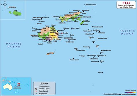 Fiji Map Hd Political Map Of Fiji