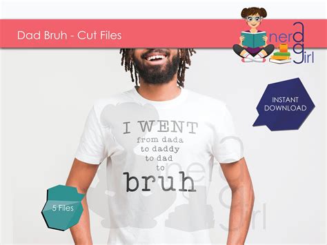Went From Dad To Bruh Svg Cut Files T Shirt Design Bruh Typography