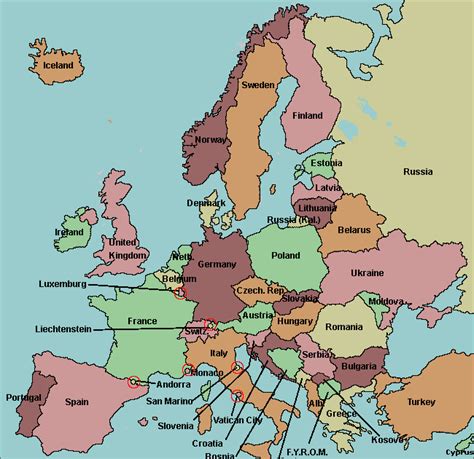 Europe Map With Countries Labeled Map Of Europe