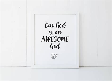 Our God Is An Awesome God Song Lyric Quote Digital Print Etsy