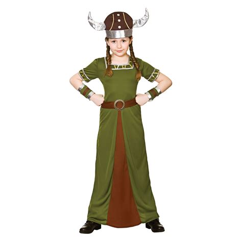 Girls Viking Princess Medieval Norse Halloween Fancy Dress