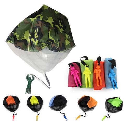 1pc Mini Soldier Parachute Toys For Kids Outdoor Game Hand Throwing