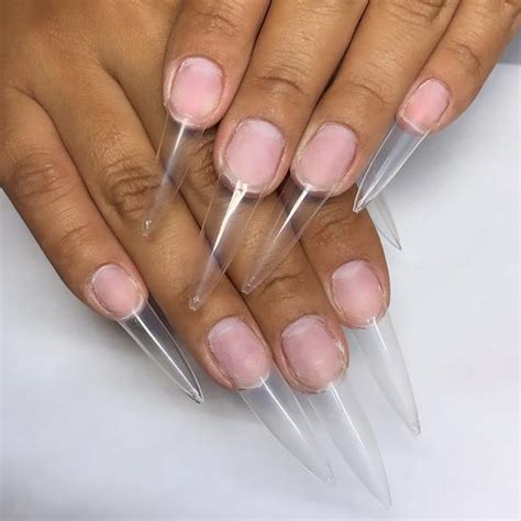 Ibett Nails 500 Professional Nail Tips Clear Long Stiletto 10 Sizes