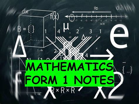 Form 1 Mathematics Notes Elimu Centre
