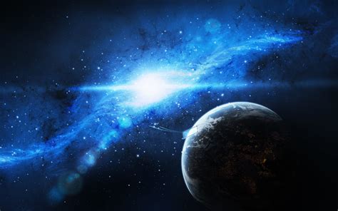 Planet Earth Spaceship Sky Galaxy Art Stars Wallpapers Hd