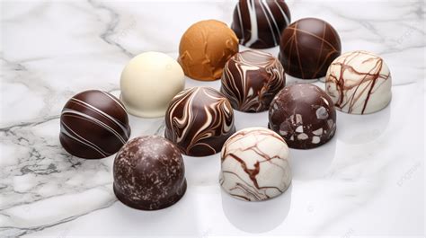 Decadent Chocolates Set Against A Luxurious Marble Background