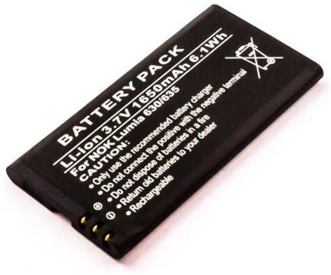 Battery Nokia Lumia 630 635 Li Ion 37v 1650mah 61wh