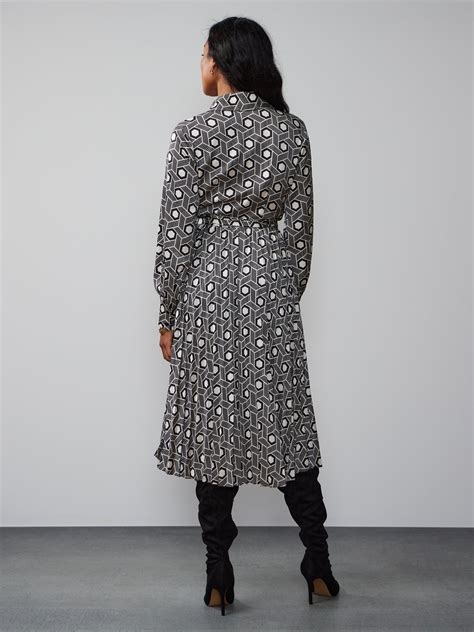 Long Sleeve Geometric Print Shirt Dress New York And Company