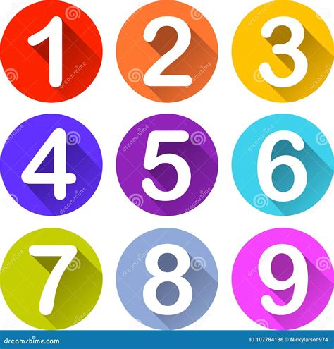 Red Numbers Icons Set 01 Royalty Free Stock Image