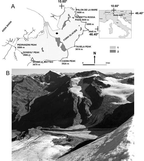 The Forni Glacier Ortles Cevedale Group Central Italian Alps A Map