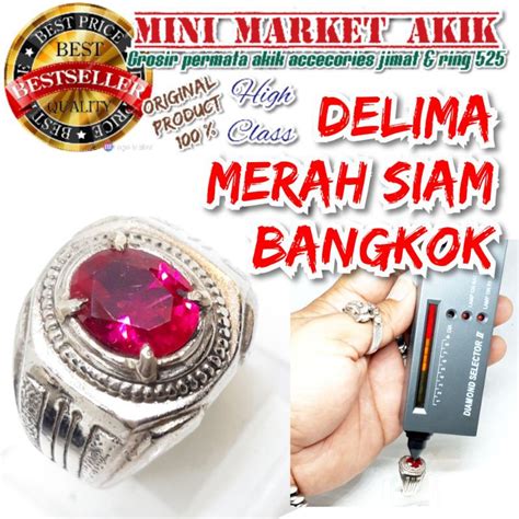 Jual Batu Permata Merah Delima Merah Siam Rose Bangkok Shopee Indonesia