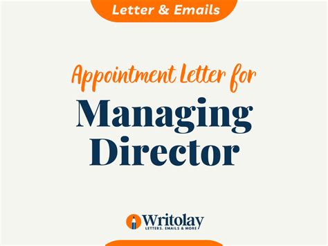 Managing Director Appointment Letter Template Writolay