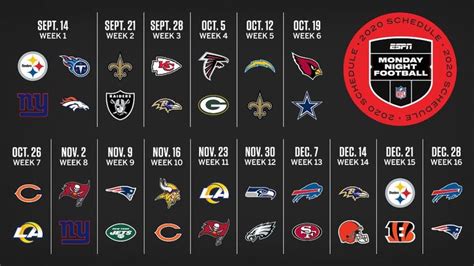Pin By Piya Sfniners On 2020 Nfl Schedule Monday Night Football
