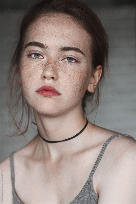 Young Girl With Freckles Close Up By Stocksy Contributor Andrei Aleshyn Stocksy