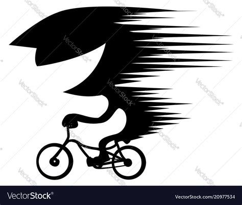 Bike Riding High Speed Stencil Royalty Free Vector Image