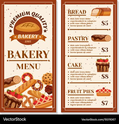 Bakery Menu Flyer Template Bakery Menu Menu Flyer Foo