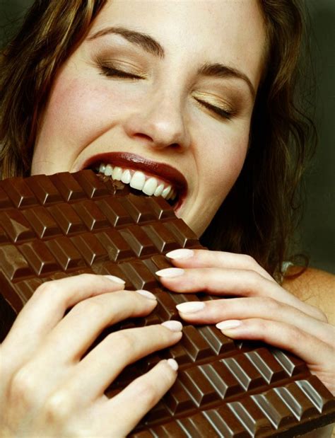 Valentines Day Women Being Seduced By Chocolate Bittersweet Notes