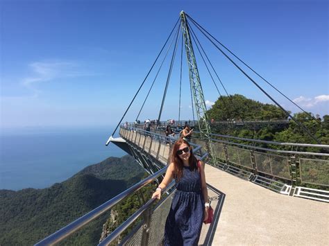 A walk across the 125m bridge at the. Sky Bridge in Langkawi, Malaysia