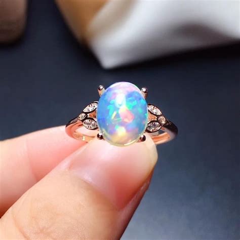 Natural Fire Opal Engagement Ring For Women Genuine Etsy
