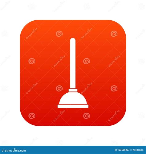 Toilet Plunger Icon Digital Red Stock Vector Illustration Of Sink Utility