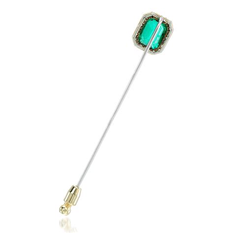 A Emerald And Diamond Stick Pin The Weekly Edit Fine Jewels London