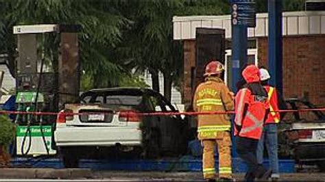 Burnaby Gas Station Fire Sparked By Car Crash British Columbia Cbc News