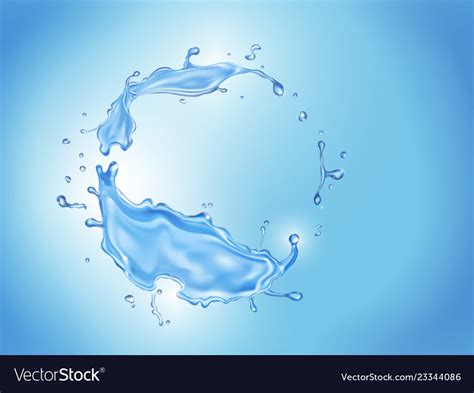 Water Splash Transparent Realistic Water Circle Vector Image