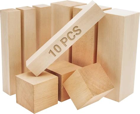 10 pcs lager unfinished basswood carving blocks fits wood carving tools whittlng kit