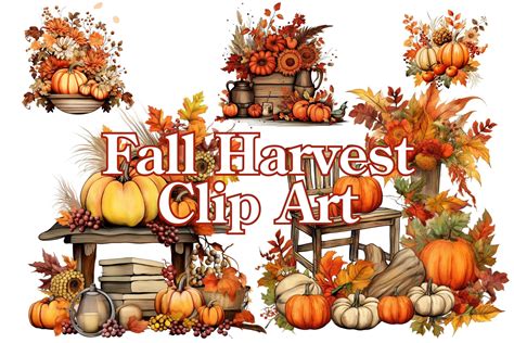 Fall Harvest Clip Art Collection 3 Graphic by Sunny Jar Designs