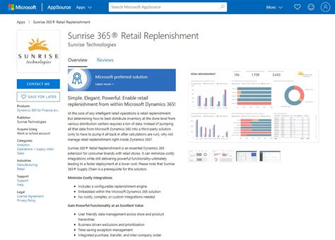 Sunrise 365® Retail Replenishment For Microsoft Dynamics 365