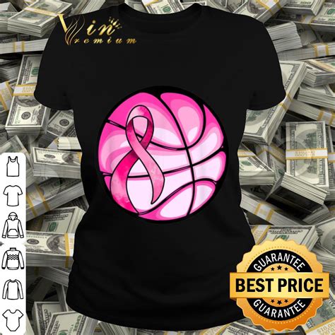 Basketball Pink Ribbon Girls Breast Cancer Awareness Shirt Hoodie Sweater Longsleeve T Shirt