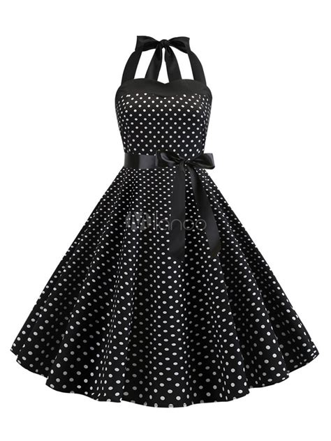 Rockabilly Pin Up Dress Années 1950 Femme Robe À Pois Vintage Dété