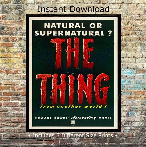 The Thing 1951 Digital Movie Poster Art Print Instant Download Etsy