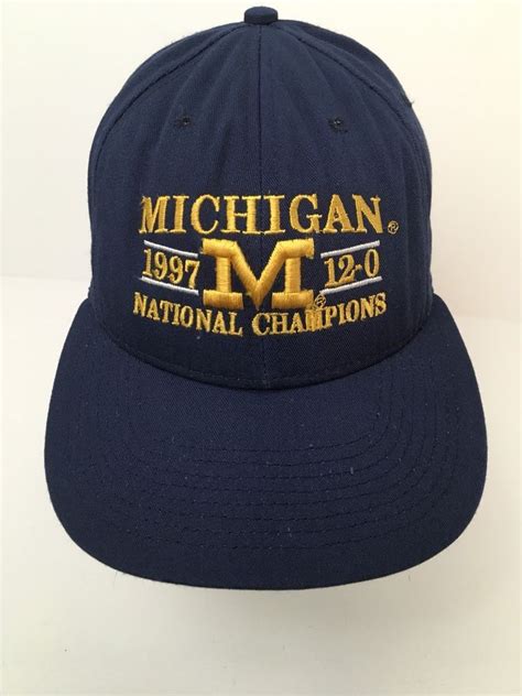 Michigan Wolverines 1997 National Champions 12 0 Blue Snapback Hat Cap