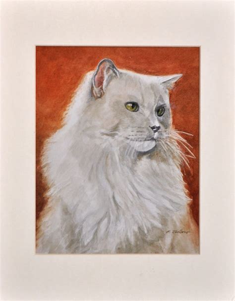 Ragdoll Cat Art Ragdoll Cat Watercolor Print Cat Portrait White Long