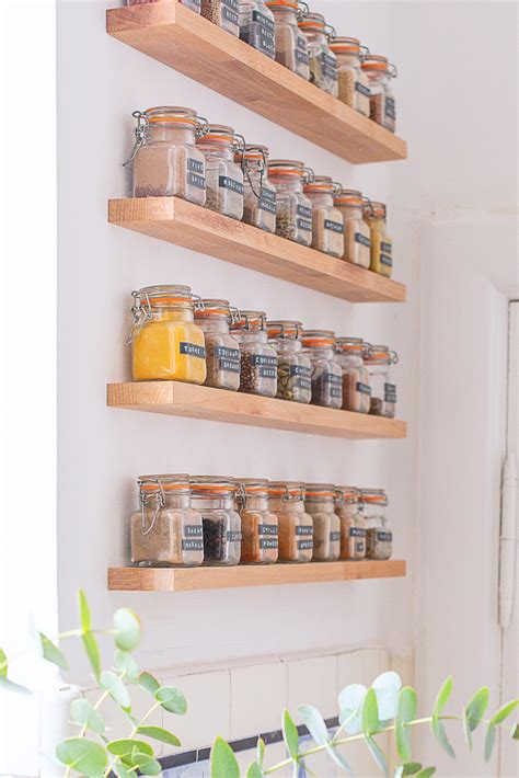 Diy Floating Spice Rack Kitchen Decor Inspiration Floating Shelves