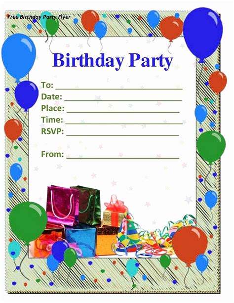 Microsoft Word Birthday Invitation Template In 2020 Party Invite