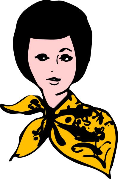 Download Lady Wearing Yellow Scarf Clip Art at Clker.com - vector ...