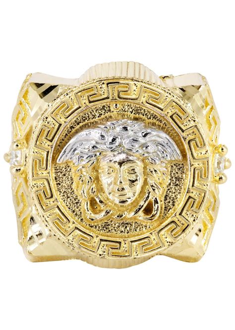 10k Yellow Gold Versace Style Mens Ring 8 Grams Frostnyc
