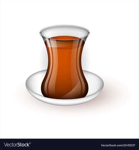 Turkish Cup With Tea On A Saucer Royalty Free Vector Image