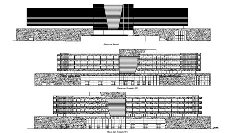 Star Hotel Building Elevation Details Are Given In This D Autocad