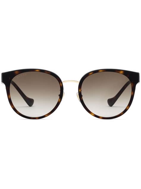 gucci eyewear tortosieshell round frame sunglasses farfetch