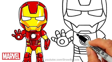 How To Draw Iron Man Step By Step Chibi Marvel Superhero Drawing