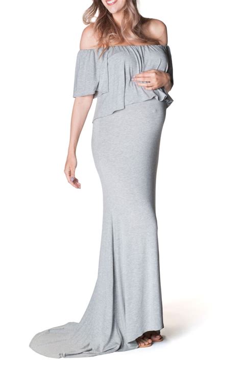 Bun Maternity Simply Stunning Off The Shoulder Maternity Maxi Dress Nordstrom