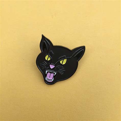 Black Cat Enamel Pin Felt Good Co