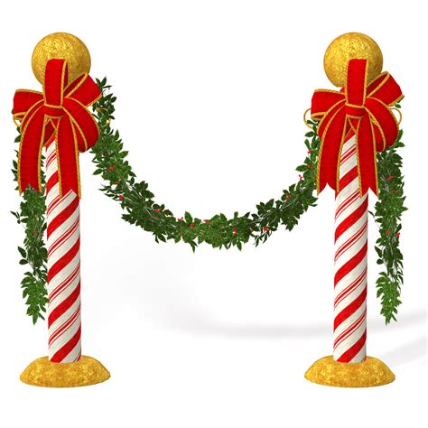 Candycane Poles With Mistletoe Christmas Decorations Image Free Stock
