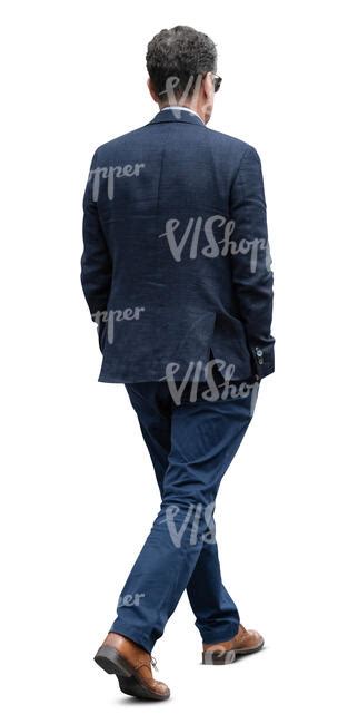 Cut Out Man In A Dark Blue Suit Walking Vishopper