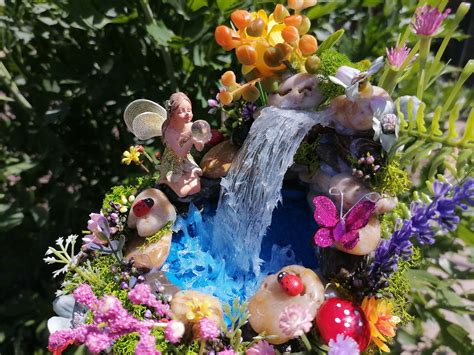 Beautiful Fairy Pond With Waterfall For Your Mini Garden With Fairy Girl