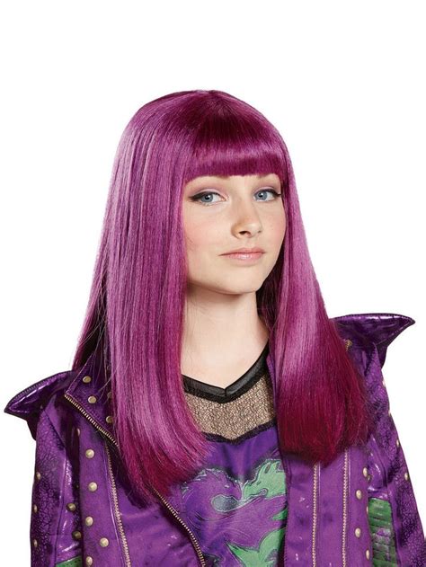 Disney Descendants 2 Mal Isle Purple Hair Wig Costume Halloween